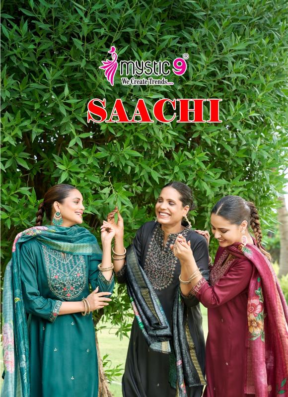 Mystic 9 Saachi vol 1 catalog designer kurtis low price wholesale prices in surat