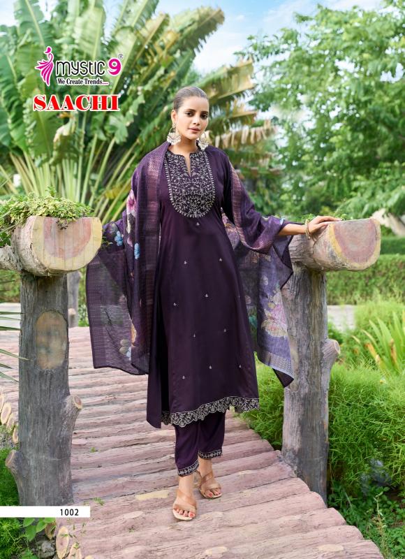 Mystic 9 Saachi vol 1 catalog designer kurtis low price wholesale prices in surat