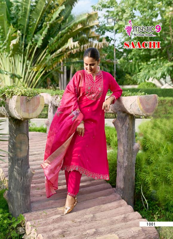 Mystic 9 Saachi vol 1 catalog designer kurtis low price wholesale prices in surat