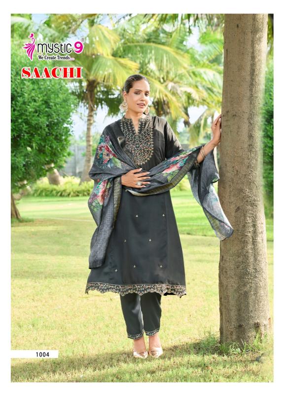 Mystic 9 Saachi vol 1 catalog designer kurtis low price wholesale prices in surat