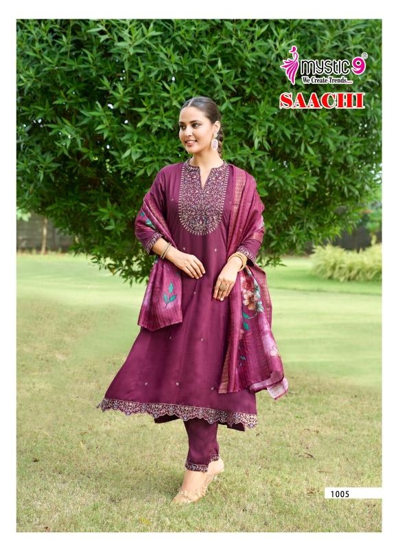 Mystic 9 Saachi vol 1 catalog designer kurtis low price wholesale prices in surat