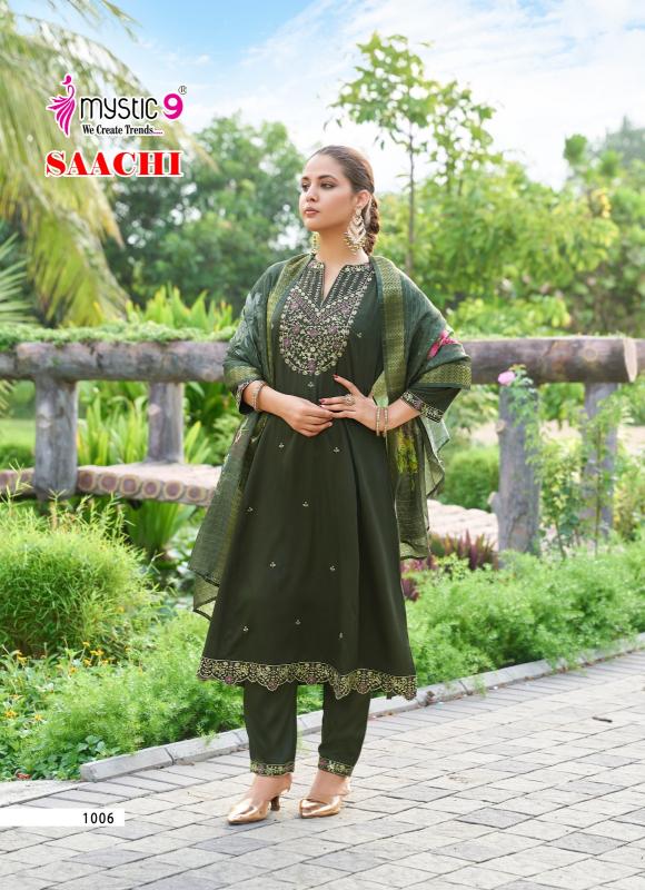 Mystic 9 Saachi vol 1 catalog designer kurtis low price wholesale prices in surat