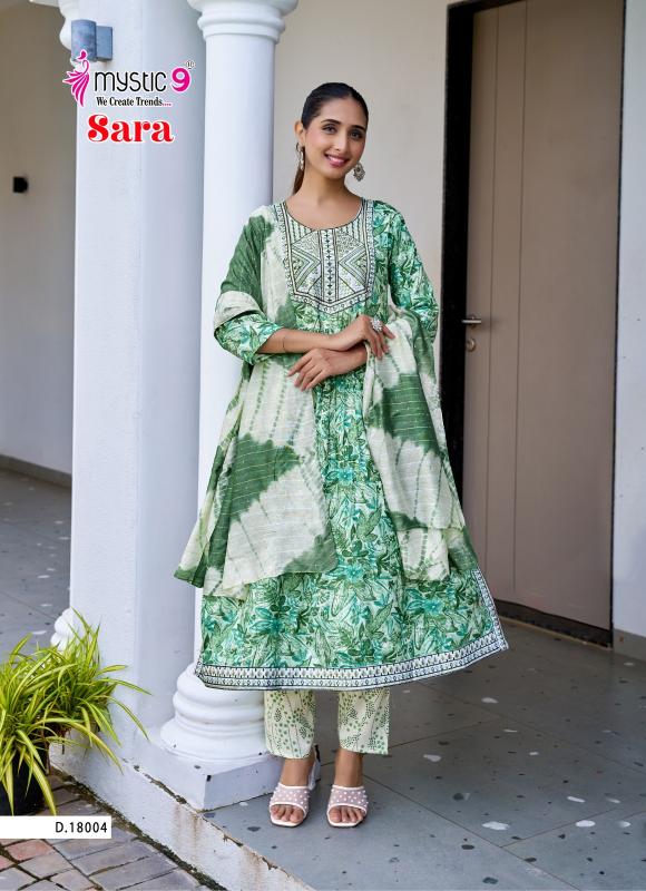 Mystic 9 Sara Vol-18 – Nyra Cut Kurti Pant With Dupatta - Wholesale Catalog