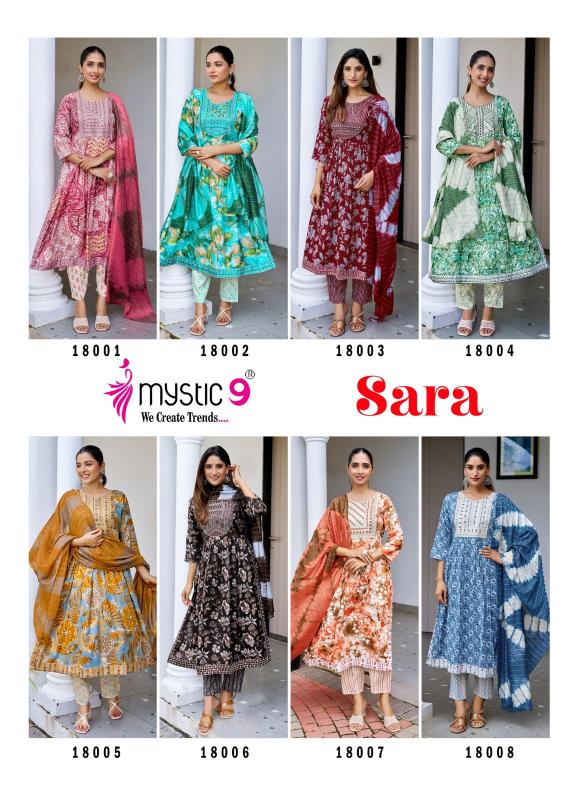 Mystic 9 Sara Vol-18 – Nyra Cut Kurti Pant With Dupatta - Wholesale Catalog