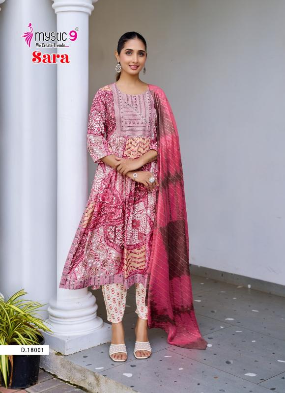 Mystic 9 Sara Vol-18 – Nyra Cut Kurti Pant With Dupatta - Wholesale Catalog