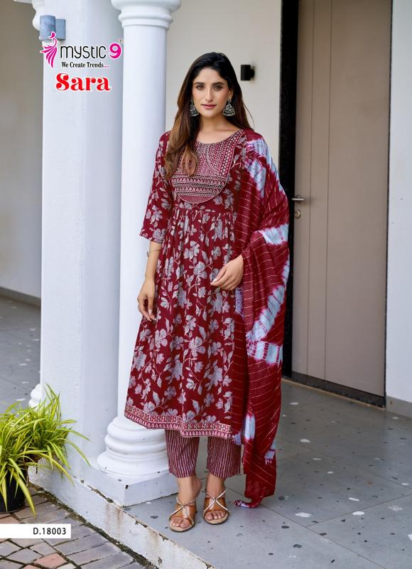 Mystic 9 Sara Vol-18 – Nyra Cut Kurti Pant With Dupatta - Wholesale Catalog