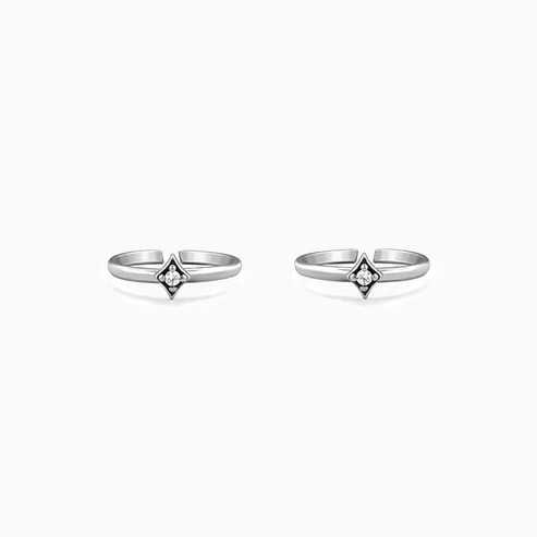 Nitya Oxidised Silver Aarna Toe Rings 