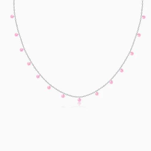 Nitya Silver Baby Pink Fantasy Necklace