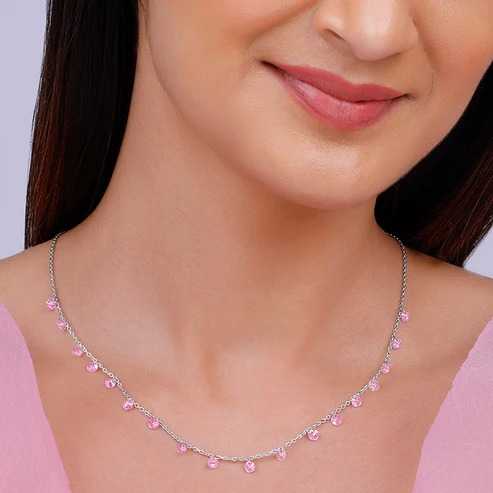 Nitya Silver Baby Pink Fantasy Necklace