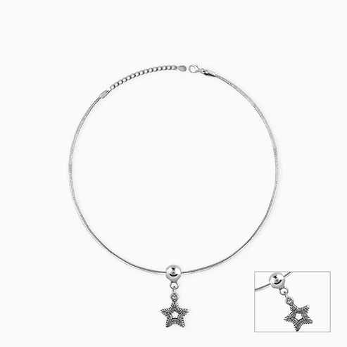 Nitya Silver Classic Star Anklet