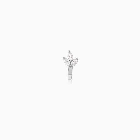 Nitya Silver Leafy Elegant Nose Pin