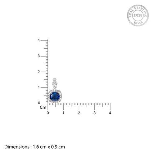 Nitya Silver Sapphire Blue Halo Earrings 