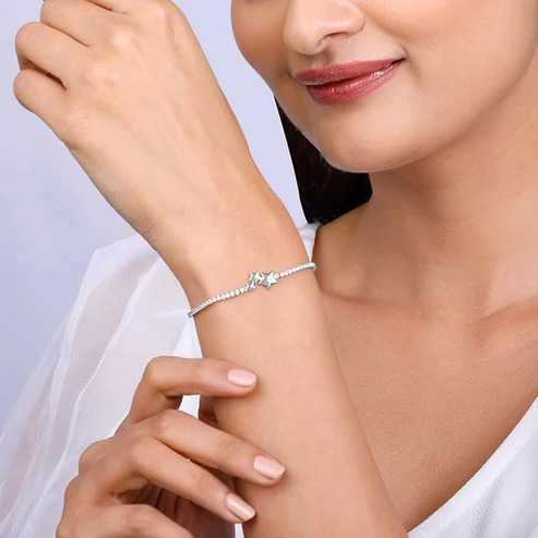 Nitya Silver Triple Star Tennis Bracelet