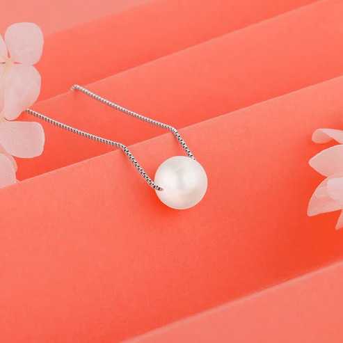 Nitya Silver White Pearl Moon Necklace