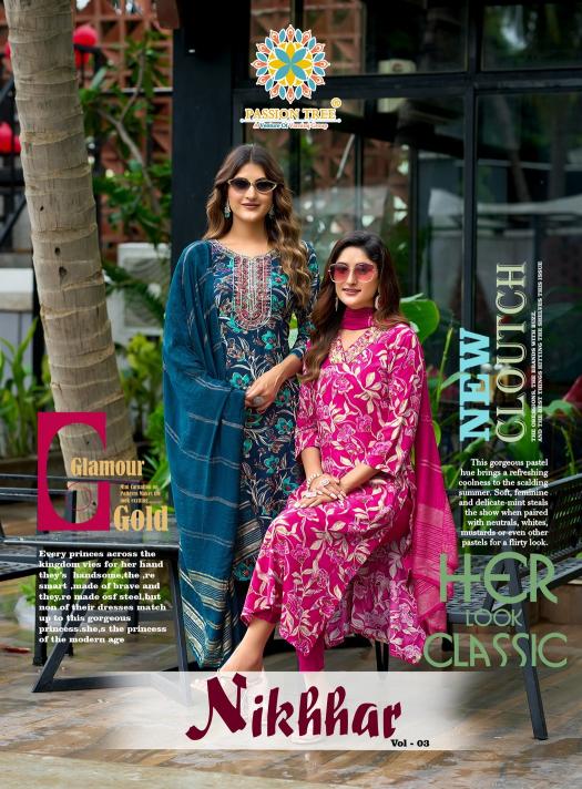 Passion Tree Nikhaar Vol 3 Catalog kurti fabric in surat