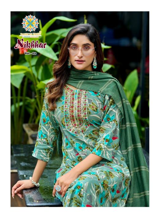 Passion Tree Nikhaar Vol 3 Catalog kurti fabric in surat