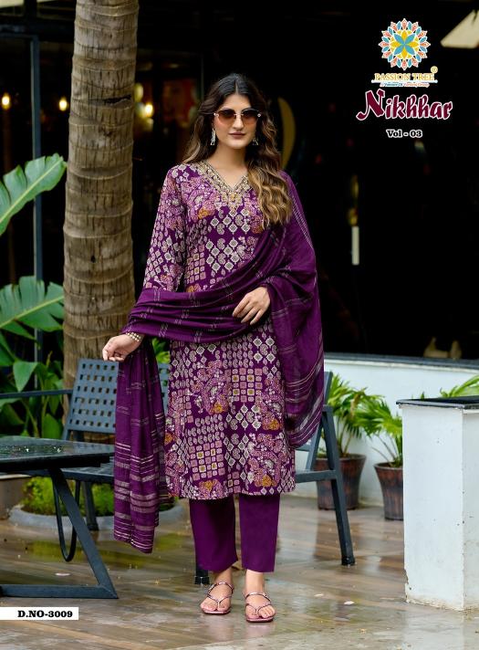 Passion Tree Nikhaar Vol 3 Catalog kurti fabric in surat