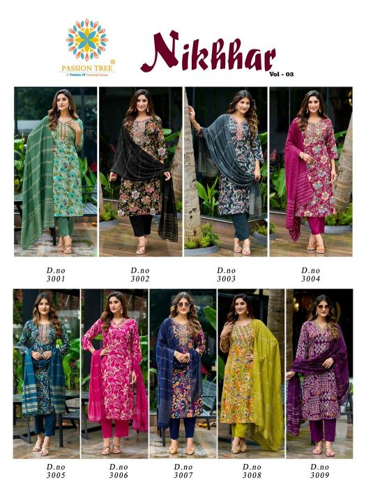 Passion Tree Nikhaar Vol 3 Catalog kurti fabric in surat