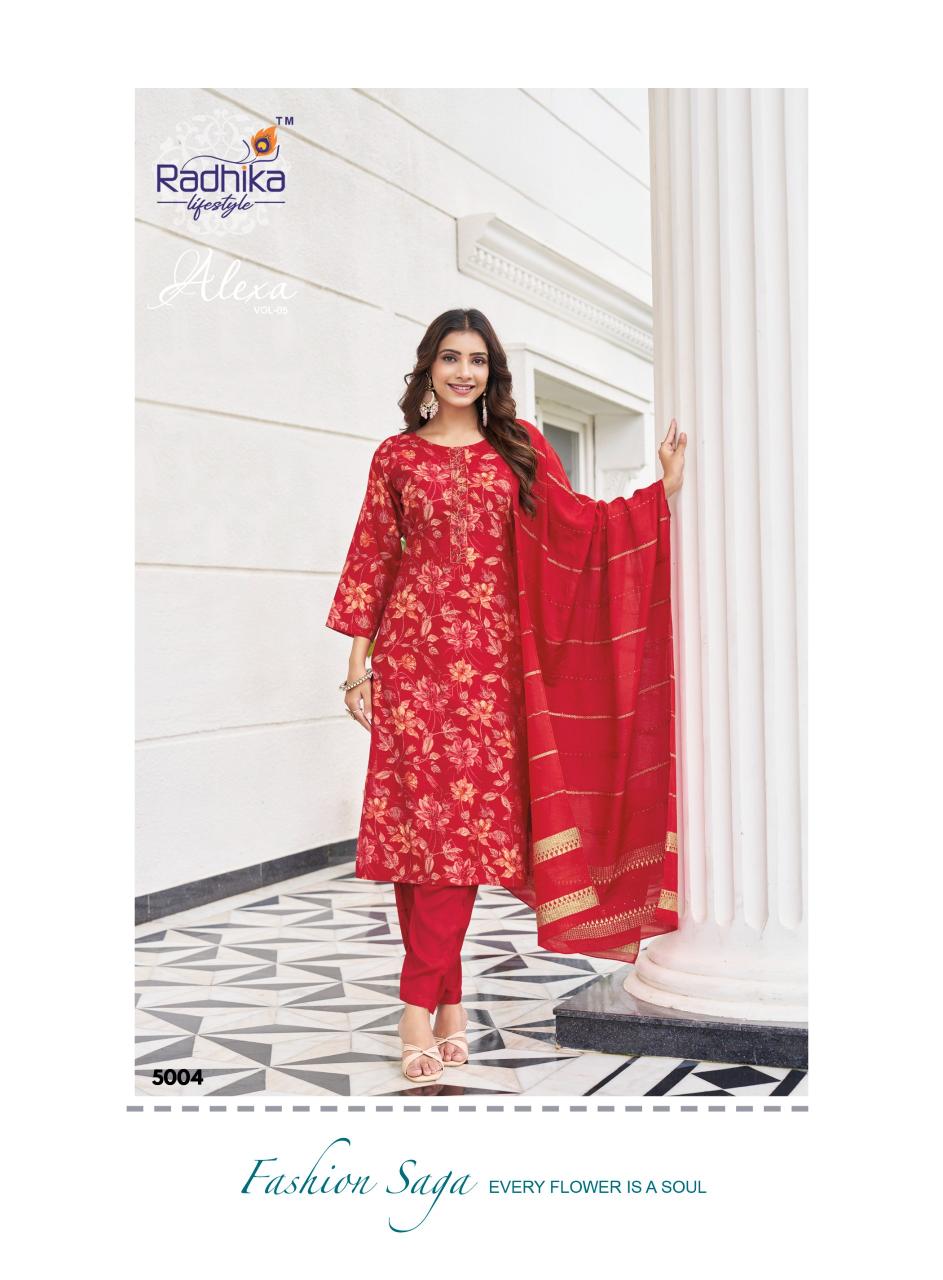 Radhika LifeStyle Alexa Vol 5 Catalog designer kurtis online surat