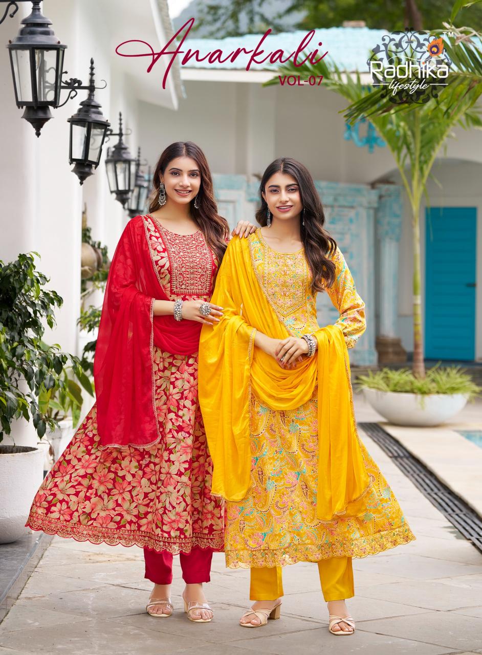 Radhika LifeStyle Anarkali Vol 7 Catalog kurtis wholesalers surat gujarat india