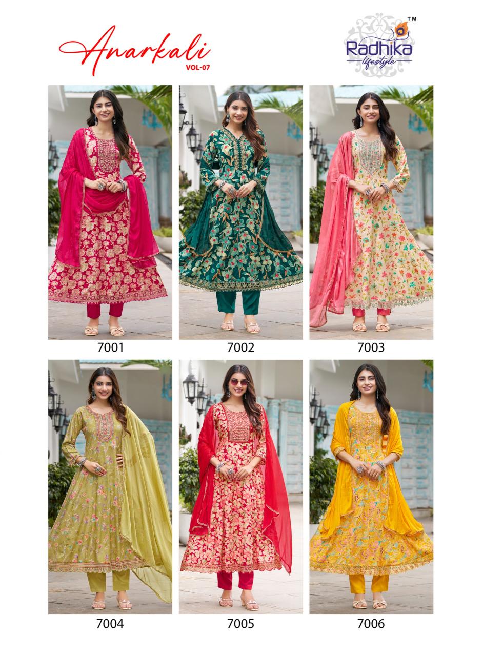 Radhika LifeStyle Anarkali Vol 7 Catalog kurtis wholesalers surat gujarat india