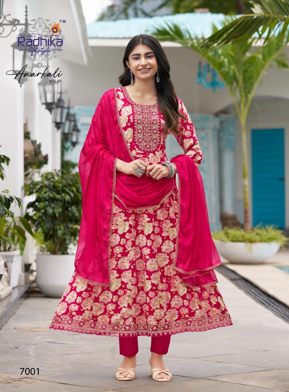 Radhika LifeStyle Anarkali Vol 7 Catalog kurtis wholesalers surat gujarat india
