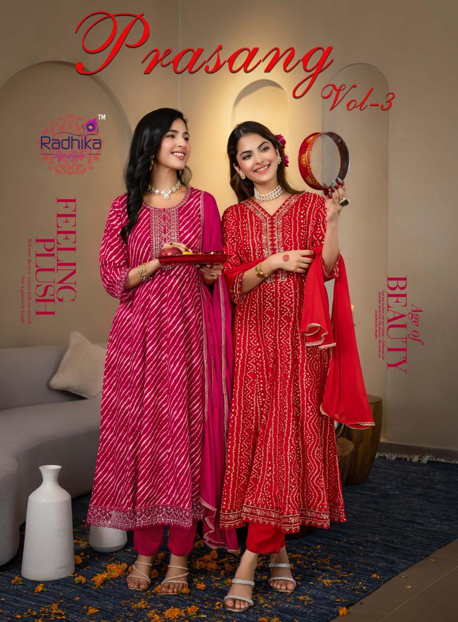 Radhika LifeStyle Prasang Vol 3 catalog surat kurtis wholesale online
