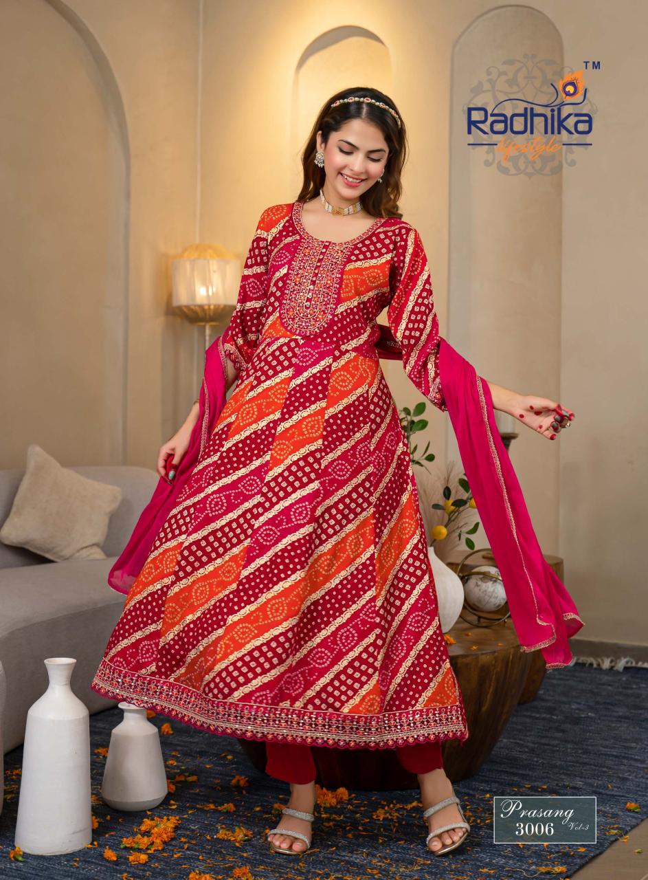Radhika LifeStyle Prasang Vol 3 catalog surat kurtis wholesale online