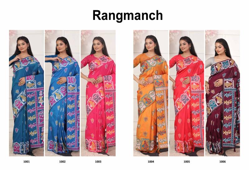 RANGMANCH by Astita fancy designer  SILK fabric saree wholesale with Fancy latkan 