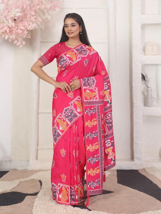 RANGMANCH by Astita fancy designer  SILK fabric saree wholesale with Fancy latkan 