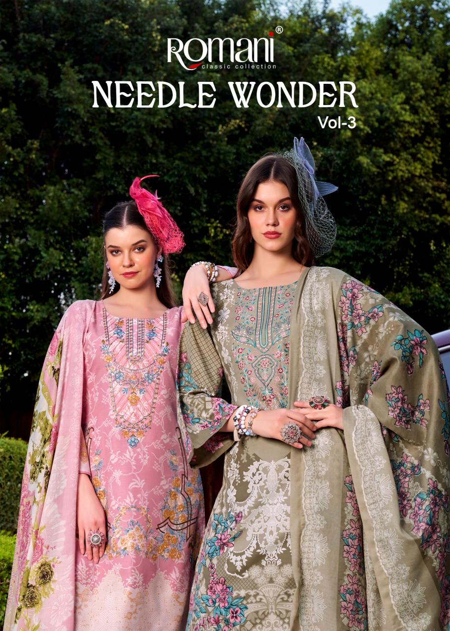 Romani Needle Wonder vol 3 Catalog buy dress material wholesale surat textile catalogue