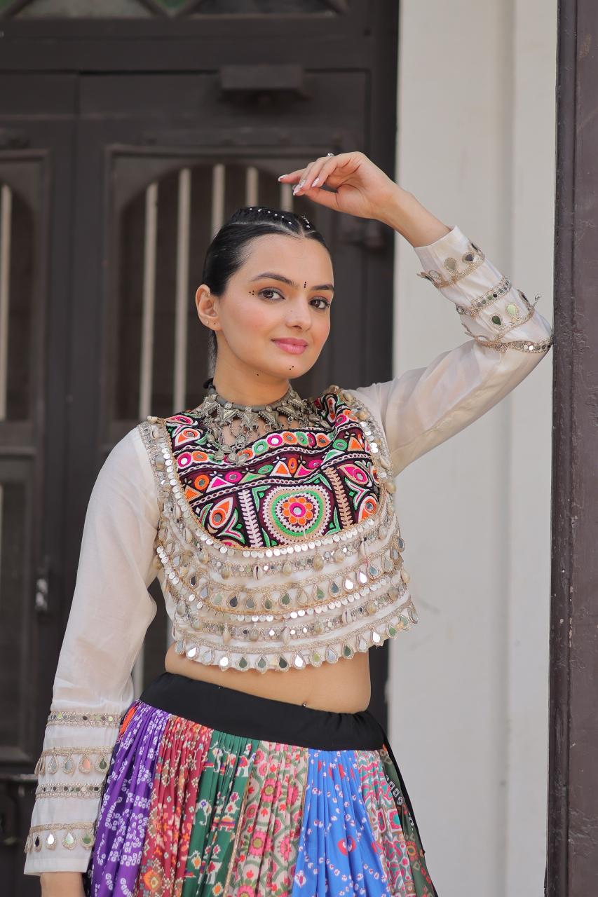 Sabella 7147 catalog mirror work lehenga choli online india