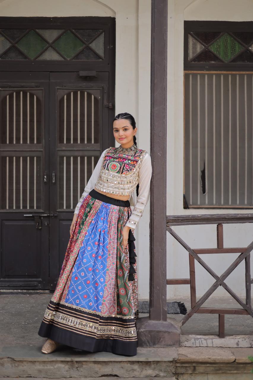 Sabella 7147 catalog mirror work lehenga choli online india