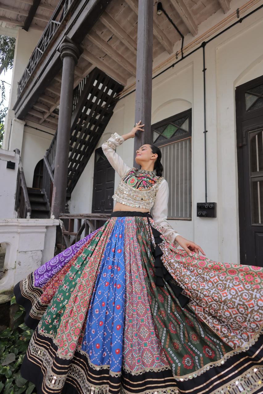 Sabella 7147 catalog mirror work lehenga choli online india