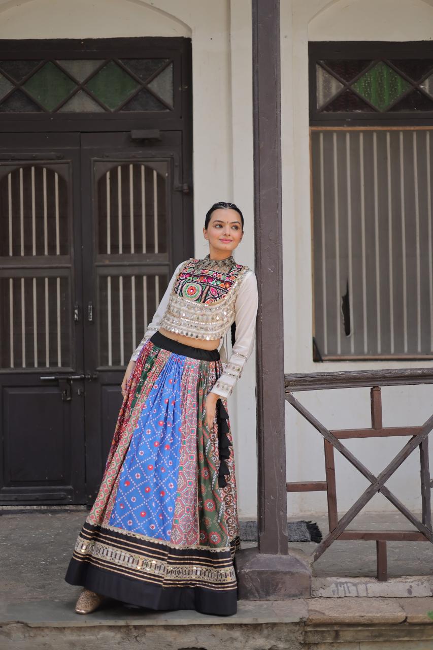 Sabella 7147 catalog mirror work lehenga choli online india