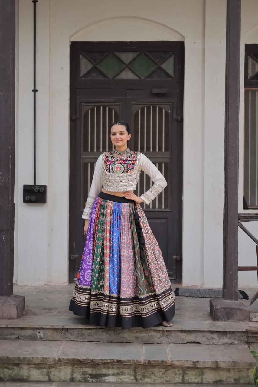 Sabella 7147 catalog mirror work lehenga choli online india