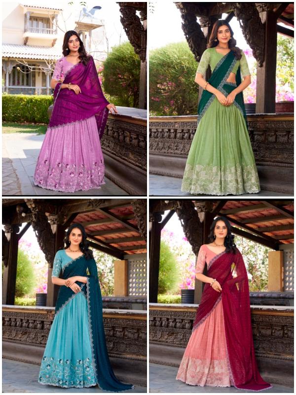 Sabella Silver Glosy catalog buy best lehengas online india