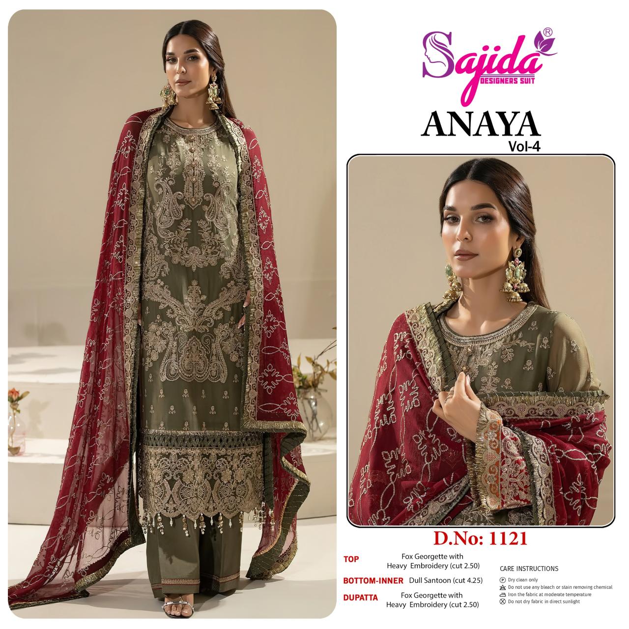 Sajida Anaya Vol 4 catalog wholesale pakistani suits new delhi