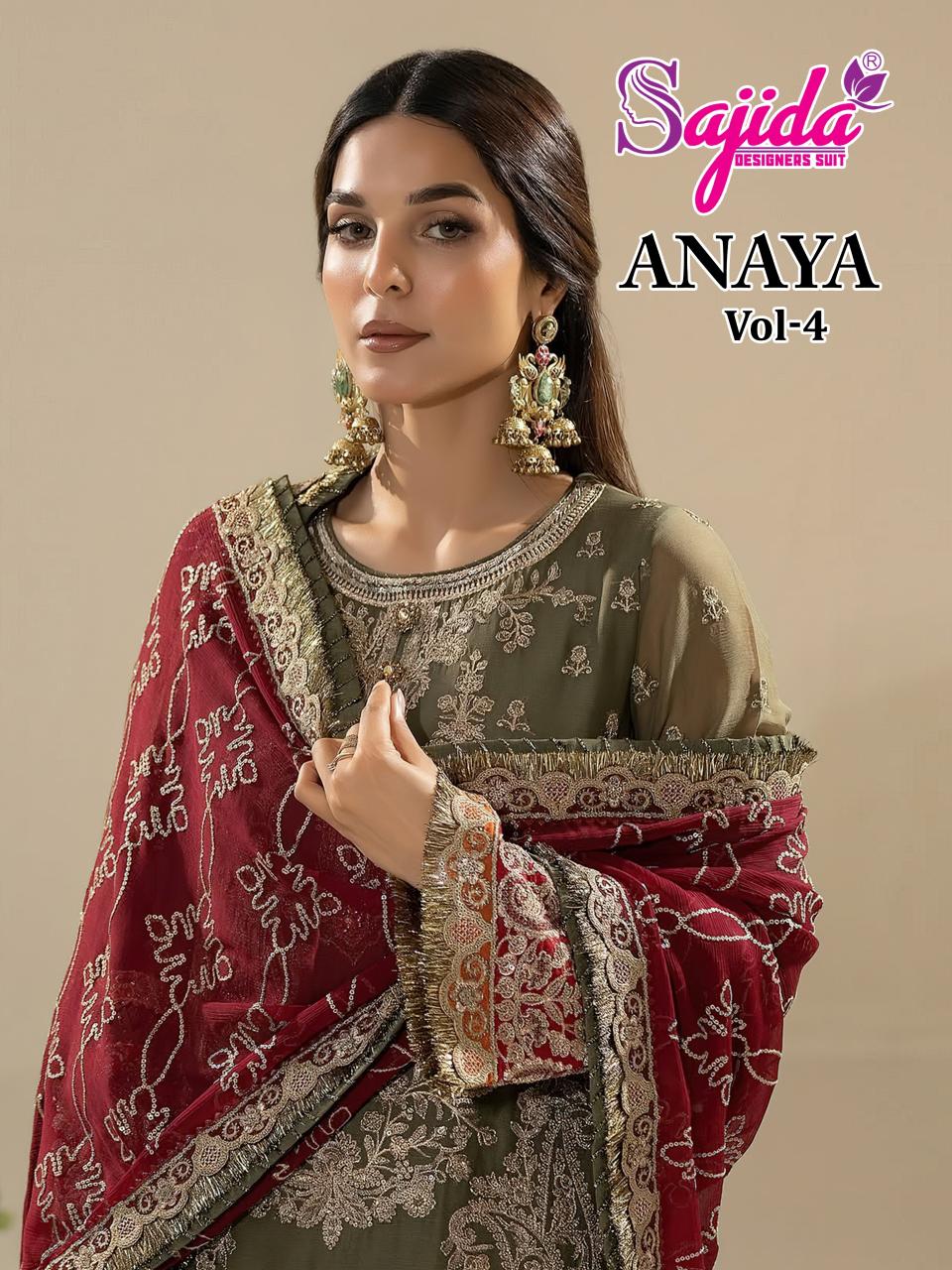 Sajida Anaya Vol 4 catalog wholesale pakistani suits new delhi