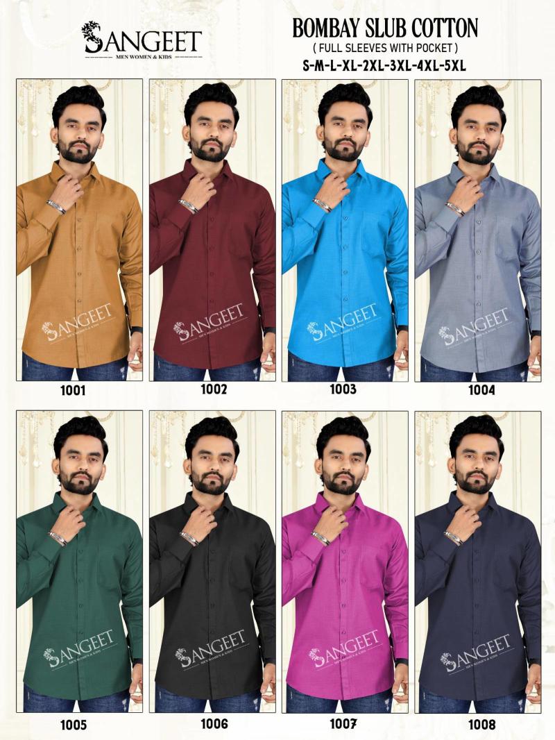 Sangeet Bombay Slub Cotton catalog wholesale mens shirts