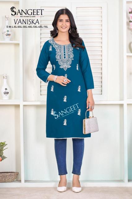 Sangeet Vaniska catalog kurti dealers in surat 