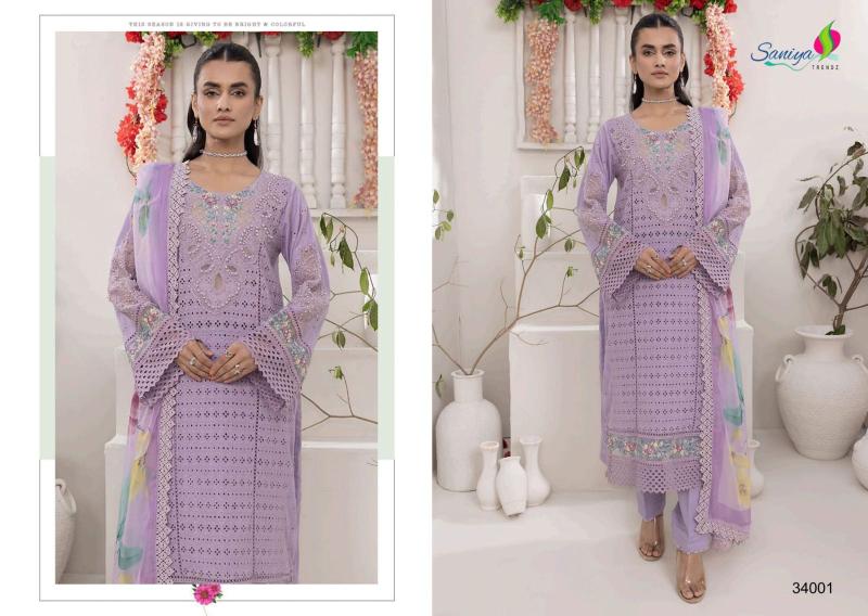 Saniya Adan Libas Chikankari Vol 34 Catalog wholesale pakistani suits dwarka delhi