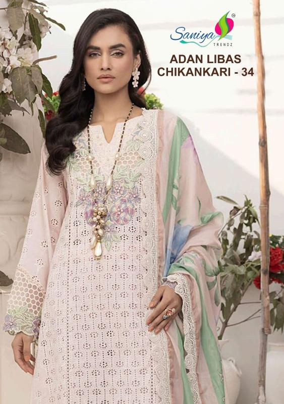 Saniya Adan Libas Chikankari Vol 34 Catalog wholesale pakistani suits dwarka delhi