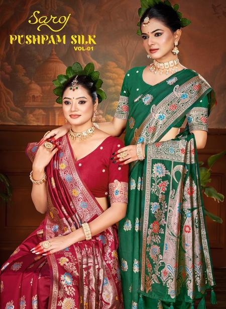 Saroj Pushpam silk vol.1 50*600 silk saree in surat with price wholesale