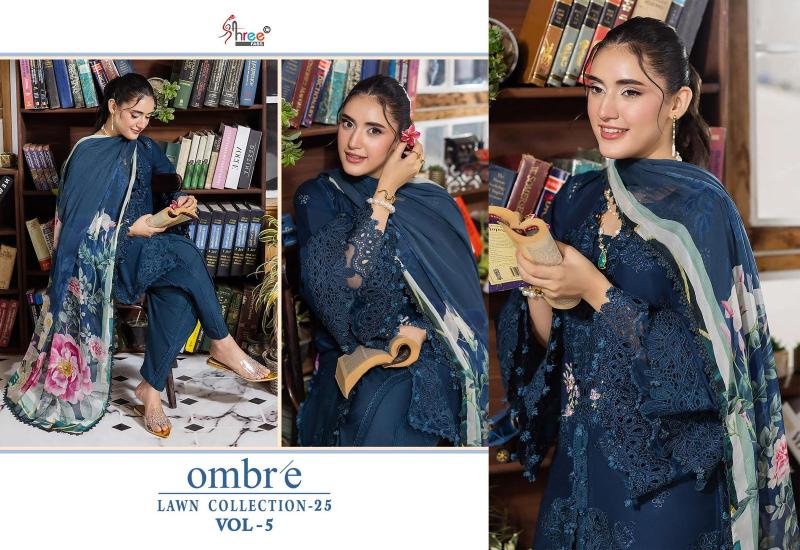 Shree Fabs Ombre Lawn Collection Vol 5 catalog Chiffon Dupatta pakistani wholesale suits on approval