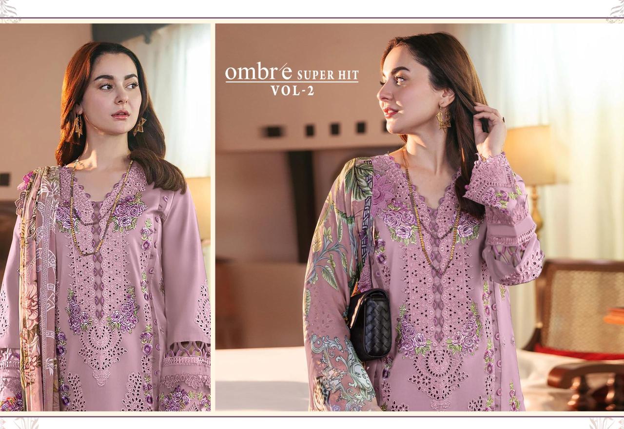 Shree Fabs Ombre Super Hit Vol 2 catalog chiffon Duppatta wholesale pakistani suits in kashmir