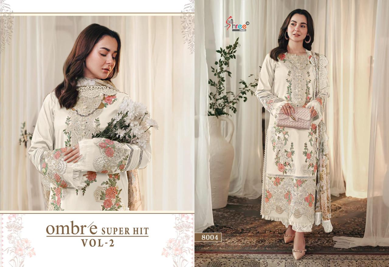 Shree Fabs Ombre Super Hit Vol 2 catalog chiffon Duppatta wholesale pakistani suits in kashmir