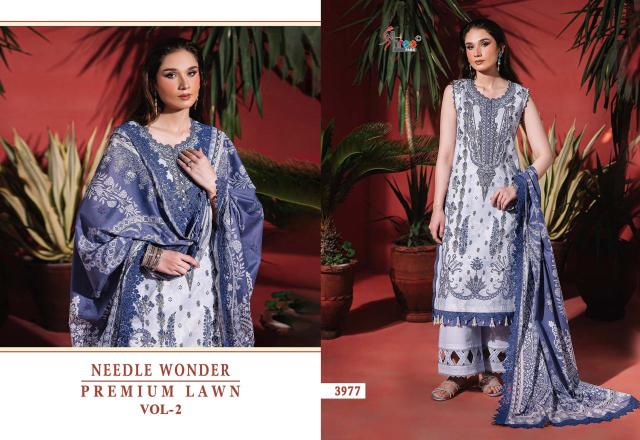Shree Needle wonder premium lawn vol 2 Catalog Cotton Duppatta wholesale pakistani suites
