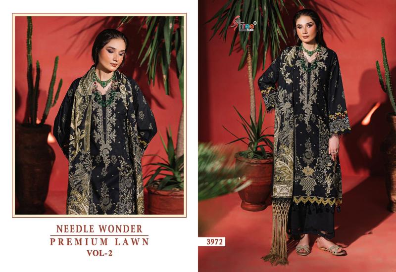 Shree Needle wonder premium lawn vol 2 Catalog Cotton Duppatta wholesale pakistani suites