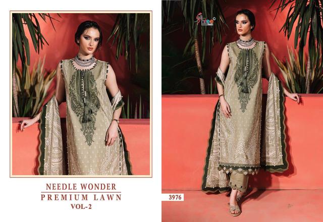 Shree Needle wonder premium lawn vol 2 Catalog Cotton Duppatta wholesale pakistani suites